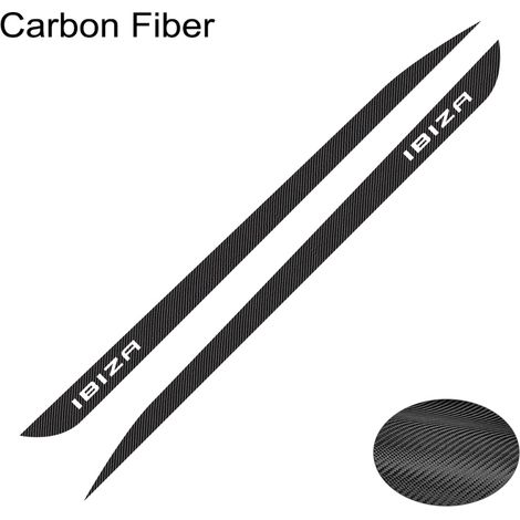 (Fibre de carbone) Lot de 2 autocollants compatibles avec Seat Ibiza : style course, sport, drapeau, bandes latérales, décoration de carrosserie, accessoires de tuning auto à faire soi-même (1/5)