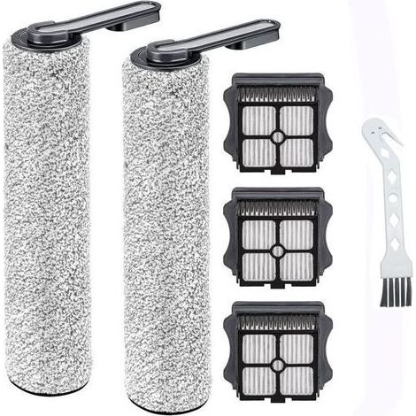 Rouleaux de brosse de rechange et filtres HEPA pour aspirateurs eau et poussire Tineco Floor One S5 / S5 Pro, faciles changer et nettoyer, 2 rouleaux de brosse + 3 filtres + 1 brosse de nettoyage (1/5)