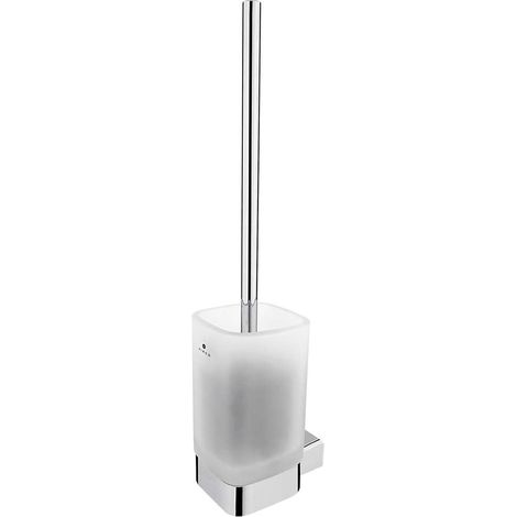 Nimco Kibo - Scopino WC con supporto a parete, vetro opaco/cromo Ki 14094CN-26