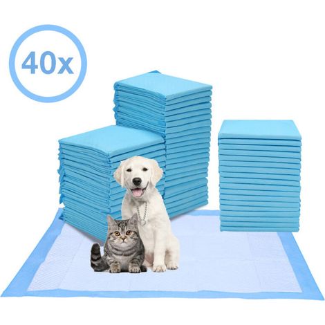 40 tappetini assorbenti per l'addestramento dei cuccioli, tappetini igienici per cani, 60x60 cm