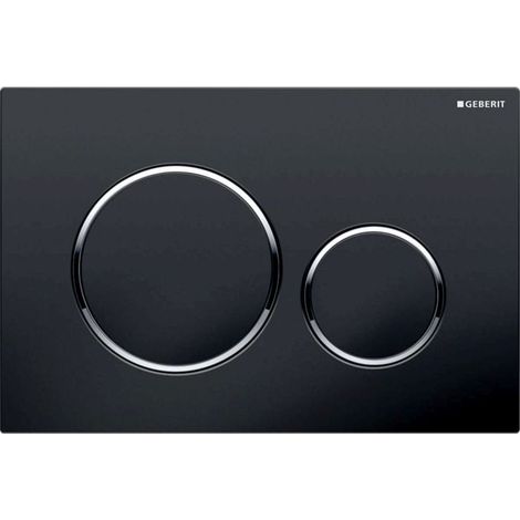 PLACCA DI COPERTURA 2 TASTI SIGMA 20 GEBERIT Nero - bordi tasti Cromati
