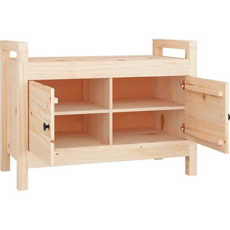 vidaXL Eingangsbank Massivholz Kiefer 80x40x60 cm braun (1/3)