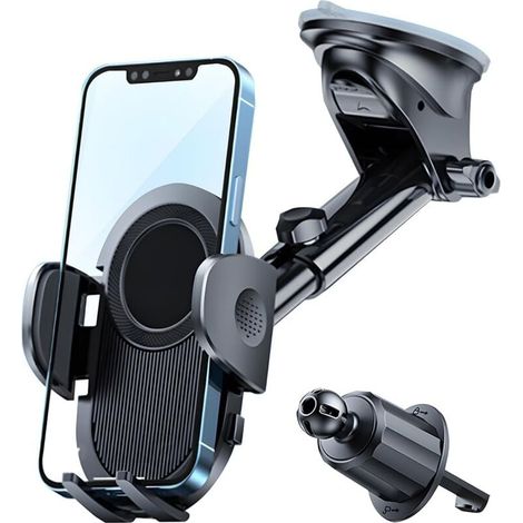 Soporte para teléfono UlisemCar, giratorio 360°, universal para smartphones, retráctil y multifuncional. (1/4)