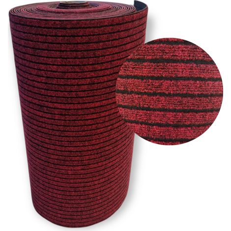 Zerbino Ingresso Esterno Interno al Metro H.1 MT x L. 50CM,Rosso,Tappeto passatoia Asciugapassi,Antisporco,Assorbente (1/2)