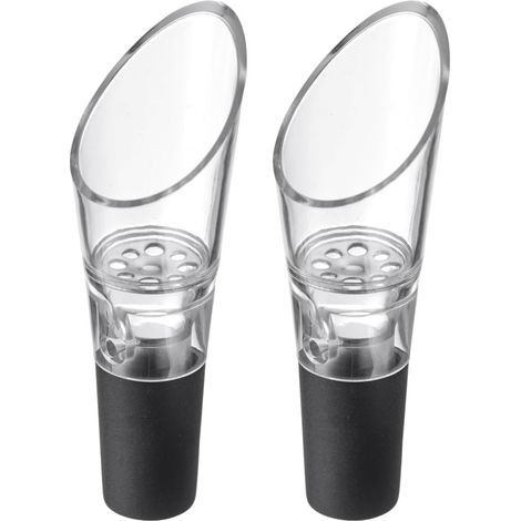 Lot de 2 verseurs à décanter Simo - Bec verseur à vin de qualité supérieure avec aération, embout adapté à (1/5)