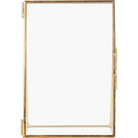 Cadre photo de bureau en métal en verre rétro en laiton (1/5)