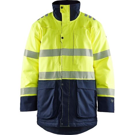 Veste de travail hiver retardant flamme 4527 - Jaune fluo/Marine M