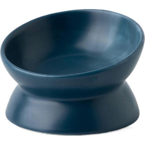 Filiyano – support – Gamelle surélevée pour chats et petits chiens, inclinée à 15°, en céramique, avec support. Disponible en 6 couleurs, bleu. (1/5)