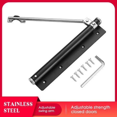 Ferme-porte en acier inoxydable pour portes en bois/aluminium, ferme-porte automatique réglable, amortisseur de ressort invisible, quincaillerie à fermeture automatique (1/2)