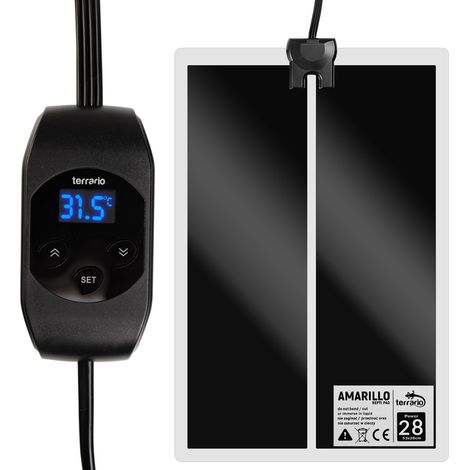 Tappetino riscaldante per terrario, termostato LCD, per rettili, con funzione memoria, 28W (1/5)