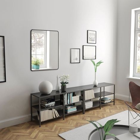 Specchio bagno rettangolare 60x80 cm – cornice in alluminio – HOB 60