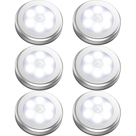 Lampe d'intérieur à détecteur de mouvement fonctionnant sur piles, éclairage LED pour placard, veilleuse sans fil à piles, applique murale pour garde-manger, armoire, penderie, cuisine, escaliers, mar (1/4)