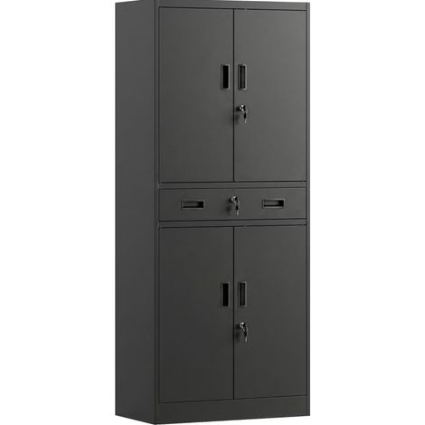 Stahl-Werkzeugschrank 180 cm mit Schublade, verstellbaren Einlegeböden und Schlössern MODENUIT (1/5)