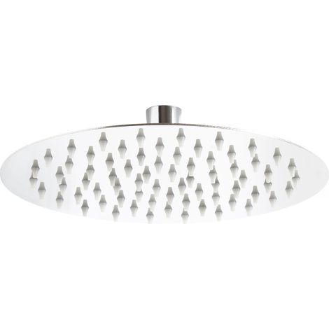 Pommeau de douche rond 30 cm – Acier inoxydable 304 – 156 buses – Effet pluie – Installation sans outil – Articulation pivotante (1/5)