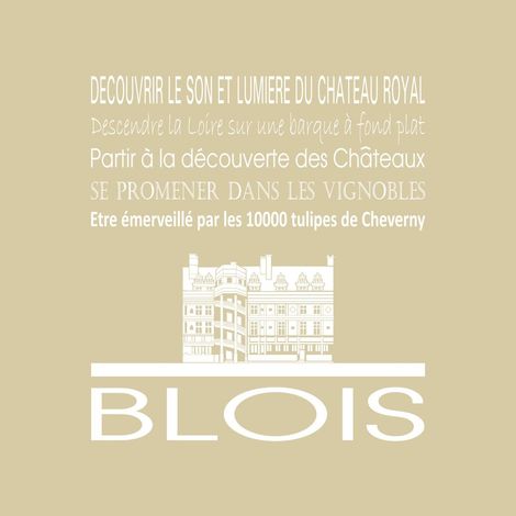 Tableau sur toile Blois beige 30x30 cm - Impression sur Toile Murale Décorative - Image imprimée en HD sur Toile - Toile sur Châssis en Bois FSC - Fabriqué en France