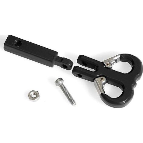 Anhängerkupplung aus Metall für 1/10 RC Crawler SCX10 AT6 NT6 NT4 Schwarz (1/5)