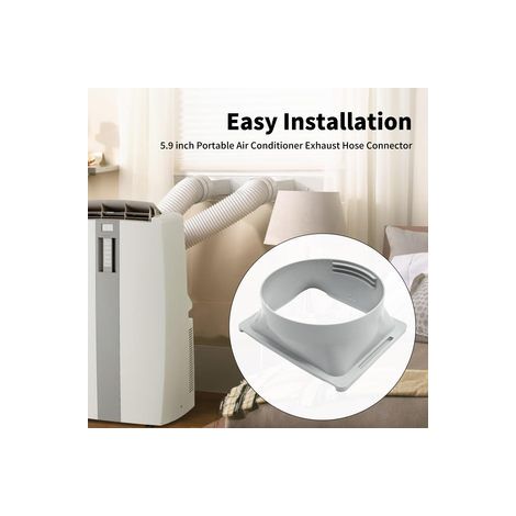 3 raccords d’évacuation carrés 5,9 pouces – Adaptateur pour climatiseur mobile – Rallonge de gaine pour tube d’air chaud