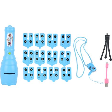 Lampe torche portable LED musicale avec projecteur et 12 motifs pour les fêtes, Noël et HalloweenBleu (1/5)