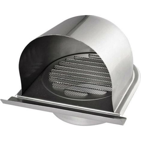 150mm Stainless Steel Ventilation Grille, Round Outdoor Chimney Hood Grille, U-Shaped Ventilation Grille with Insect Screen, Ventilation Grille with 45° Angled Blades, for Kitchen (1/5)
