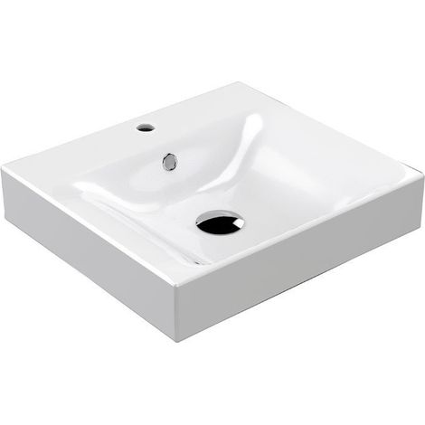 Lavabo en céramique CENTO 50x45cm, blanc (1/4)