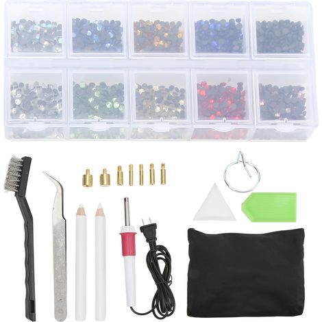Ensemble Applicateur à Strass ThermoCollant pour Cuir et Vêtements - Outil de Bricolage Simple 110-240V Prise US (1/5)