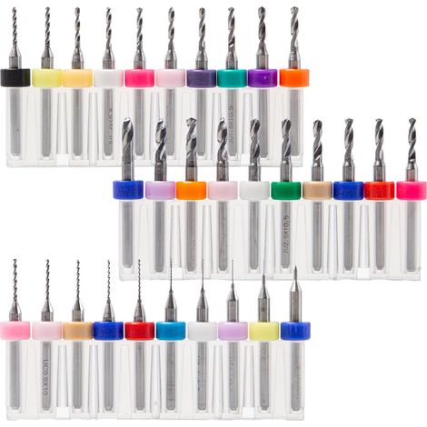 30 Pièces 0.1mm-3mm PCB Drill Bits Set for Jewelry CNC Engraving (1/5)