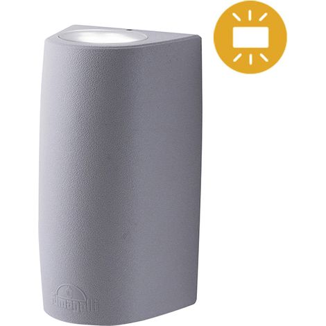 wandleuchte marta 2xgu10 6w mit druckknopf cct (2farben) ip55 l.9,2xwd.8xh.17cm grau harz