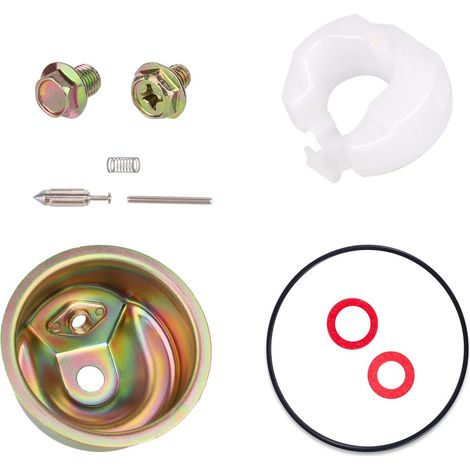 10 Pièces Outils pour Carburateur, Kit Carburateur avec Cuve Chambre Flotteur Aiguille Ressort Joint Goupille Rondelles D'étanchéité Vis pour GX240 GX270 GX340 GX390 16010-ZE2-812 (1/5)