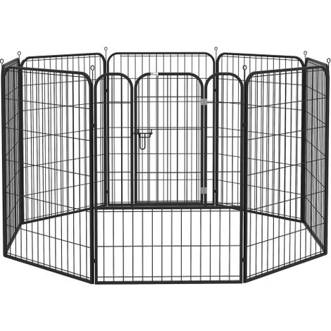 Parque para cachorros, recinto exterior, parque para mascotas, área de juegos, zona para perros, con puerta, metal, 79x100cm, negro, disponible en el sitio. (1/5)