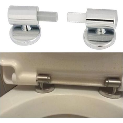 Lot de 2 Kit de Fixation pour abattant WC Traditionnel et Contemporain avec charnières à Fermeture Douce à dégagement Rapide, Charnières de Fixation