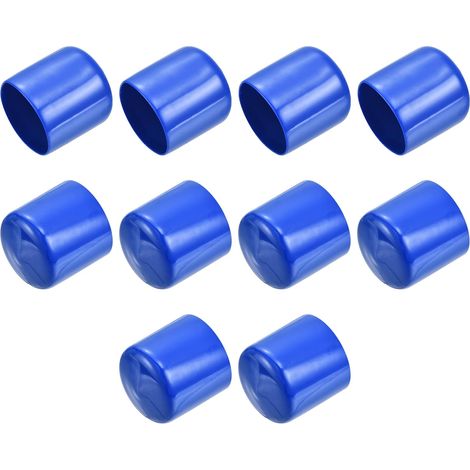 10Pcs Embouts en Caoutchouc 40mm de Diamètre Intérieur Capuchon Rond en Vinyle pour Vis, Protection de Pieds de Meuble, Tube, Bleu (1/4)