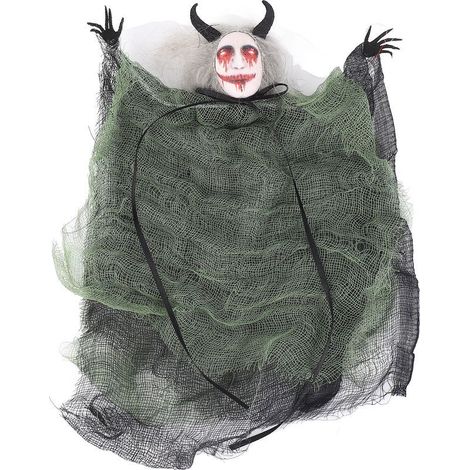 Décoration suspendue fantôme Halloween simulation réaliste amusante effrayante pendaison pour fête Halloween maison hantée vert 25x20cm (1/5)