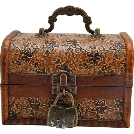 Retro-Vintage-Aufbewahrungsbox aus Holz für Schmuck, Wohnaccessoires, elegantes Accessoire 6300G 01GK10 (1/5)