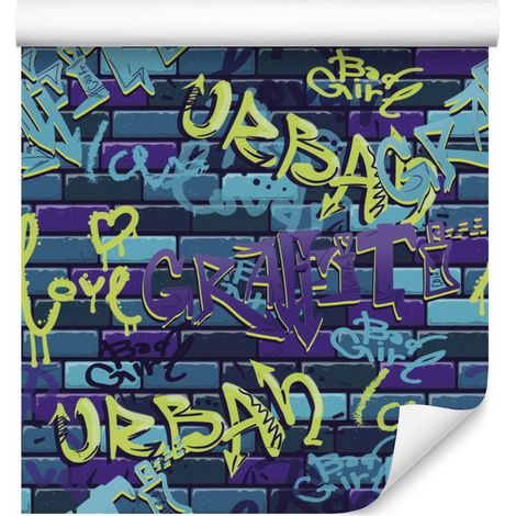 Carta da parati graffiti per soggiorno e camera da letto 50x1000 cm (1/5)