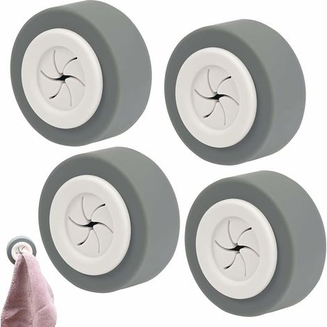 4PACK Ganci per strofinacci autoadesivi, Ganci per strofinacci adesivi rotondi Supporto a morsetto, Ganci per strofinacci adesivi in ABS per bagno, Ganci per strofinacci senza foratura Cucina e casa (1/5)