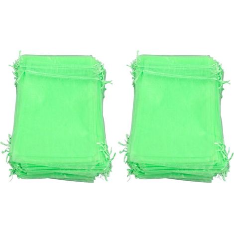 Filet de Protection pour fruits, 100 pièces, sac de barrière en maille réutilisable pour plantes, fleurs, arbres fruitiers, vert 15x20cm/5,9x7,9 pouces (1/5)