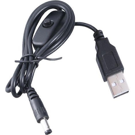 1 m langes USB-Stecker-auf-5,5x2,1-mm-Stecker-Kabel mit Schaltern für 5-V-Lüfter-LED-Beleuchtung