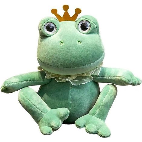 Adorables peluches grenouilles couronnées, décoration de canapé, animaux en peluche, poupées, ornements pour la maison, coussin grenouille doux pour enfants, cadeau d'anniversaire pour filles (vert, 5 (1/5)