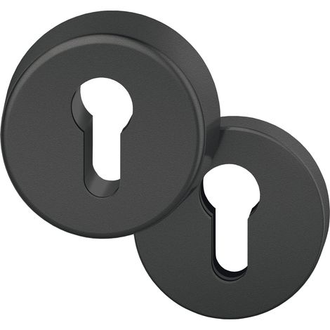 FSB Sicherheits-Zylinderrosette rund, Aluminium schwarz matt (1/5)