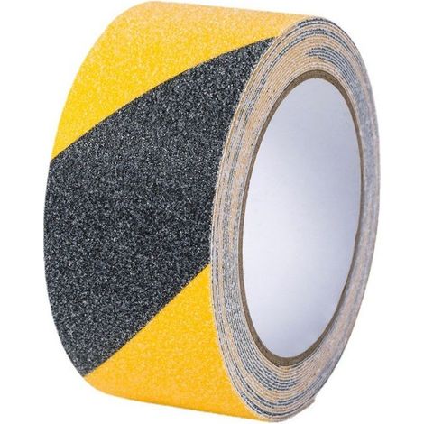 Bande Antidérapante Adhésive pour Escaliers, OQingluan 5cm10m, Ruban Adhésif de Sécurité, Ruban Adhésif Antidérapant Jaune Noir, Rubans d'Avertissement, Marquage de Sécurité, Jaune Noir (1/5)