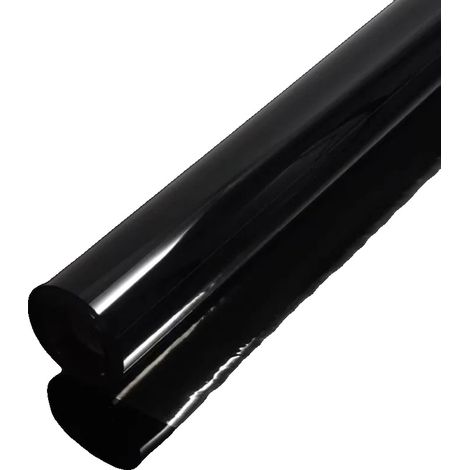Film de confidentialité pour fenêtres, protection UV, installation facile, Noir Opaque, 50X500Cm (1/2)