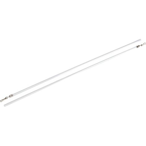 Barre de tirage pour Rideaux et Draperies, avec Crochets en métal, Paquet de 2, Longueur 75 cm, Plastique, Transparent (1/3)