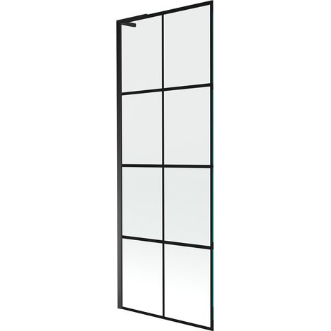 Mexen Next L Badewannenwand 1-flügelig 70 x 150 cm, schwarzes Muster, schwarz - 895-070-000-03-77-70 (1/5)