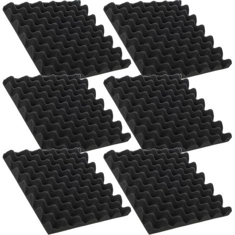 Panneaux Acoustiques Auto-adhésifs 30x30x5cm en Coton Insonorisant Noir, Absorption et Isolation Phonique pour Rénovation Intérieure, Pack de 12 Pièces (1/5)