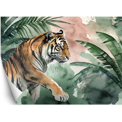 Fototapete Tropischer Dschungel Tiger 100x70 cm