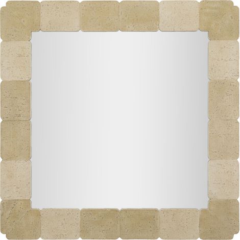 Specchio da parete quadrato effetto pietra naturale 90x90 cm (1/5)