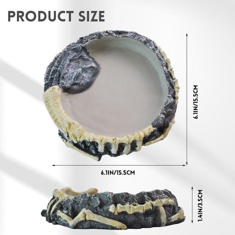 Gamelles pour reptiles (nourriture et eau), pierres en résine, mangeoires pour geckos, mangeoires pour tortues, gamelles pour amphibiens, terrariums pour reptiles, accessoires d'aquarium pour tortues, (1/4)