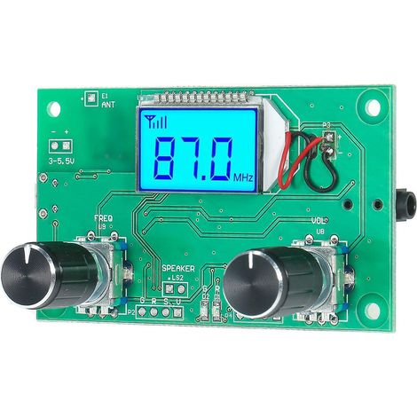 Digitales FM-Radio-Funkempfängermodul mit LCD-Display und Hintergrundbeleuchtung, DSP-PLL-Modul, 76,0 MHz–108,0 MHz