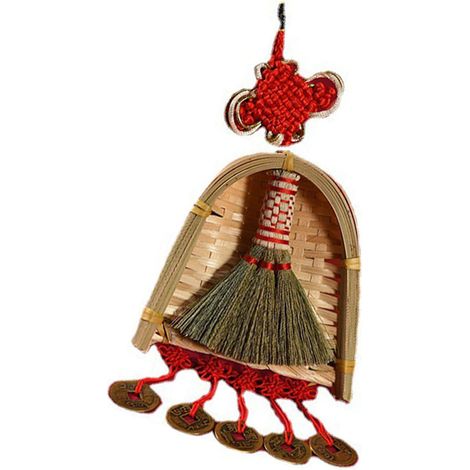 Balai, pelle, décoration, pendentif, ornement de l'année chinoise, nouveau pompon, décoration suspendue, mini balai porte-bonheur, M (1/5)