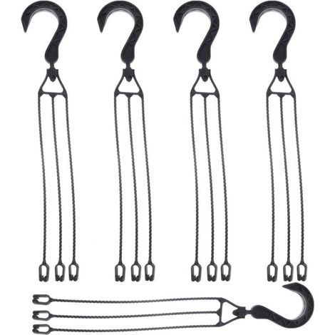 5 paquets Chaîne de suspension en plastique pour Pots de fleurs, crochet de panier suspendu rotatif à 360 °, support de Pot de fleur (noir) (1/5)